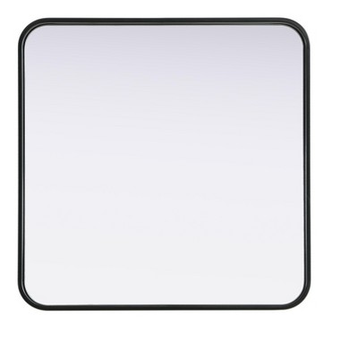 Elegant Lighting Contour Metal Square Mirror 24x24 in Black