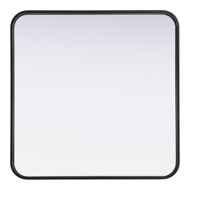 Elegant Lighting Contour Metal Square Mirror 24x24 in Black - 1 of 4
