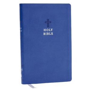 NKJV Holy Bible, Value Ultra Thinline, Blue Leathersoft, Red Letter, Comfort Print - by  Thomas Nelson (Leather Bound) - 1 of 1