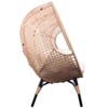 FURNIinspire Patio Accent Chairs Patio Egg Chair With Natural Color Rattan Beige Cushion, Ideal Choice For Relaxation, Brown, 34“*37"*54" - 2 of 4