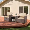 5-Piece Patio Furniture Set, Outside Bistro Set with Removable Cushions, Modern Rattan Patio Chairs Conversation Set for Porch, Garden, Balcony - 3 of 4