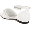 Aouva Rhinestone & Pearl Ankle Strap Flat Sandals - 3 of 4