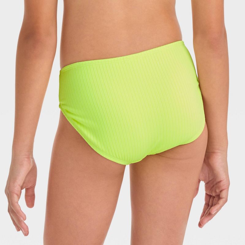 Girls' 'Ride the Wave' Ribbed Bikini Swim Bottom - art class™ Lime Green, 3 of 5