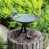 10.75" Tall Scallop Shell Birdbath with Tripod Stand Antique Brass Plated - Achla Designs: Weather-Resistant Aluminum Garden Decor - 4 of 4