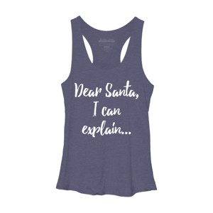 Women's Design By Humans Dear Santa, I Can Explain Christmas Funny By Jeje1982 Racerback Tank Top - 1 of 3