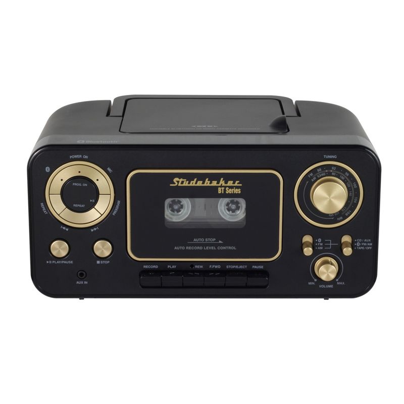 Studebaker SB2135BT Portable Stereo CD Player with Bluetooth, AM/FM Stereo Radio and Cassette Player/Recorder, 2 of 6