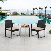 BestMassage Patio Furniture 3-Piece Rattan Set - Rocking Chairs and Coffee Table, Khaki - 2 of 4