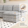 108" Modular Sectional Couch with Ottoman,Chenille L Shaped Modular Sofa Deep Seat - 3 of 4