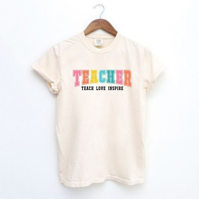 Simply Sage Market Women's Teacher Bright Varsity Short Sleeve Garment Dyed Tee