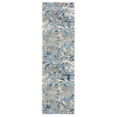 Oriental Weavers Easton 3317E Grey/ Blue Indoor Area Rug - 2'3" x 7'6"