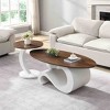 PAGED Modern Nesting Coffee Table Set of 2 Elegant Design Center Table with Metal Frame for Living Room, Office - 2 of 4