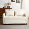 57 Inch Loveseat Pull Out Beds,Sleeper Sofa with a Reversible Backrest Cushion, Side Pockets,Two USB Ports and a Phone Holder-Maison Boucle - 2 of 4