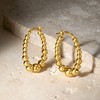 Ross-Simons Italian 3-6mm 18kt Gold Over Sterling Bead Oval Hoop Earrings - 4 of 4
