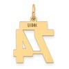 Black Bow Jewelry 14k Yellow Gold, Athletic Collection, Small Polished Number 74 Pendant - 3 of 4