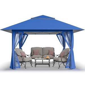 13x13 Pop Up Gazebo Canopy Tent - Outdoor Patio & Backyard Shelter Blue - 1 of 4