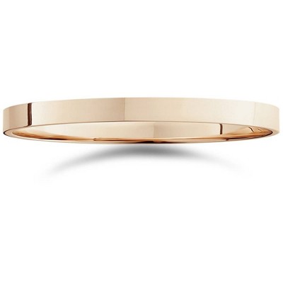 Pompeii3 2mm Flat High Polished Wedding Band 14K Rose Gold