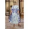 HAPPY BAY Women's Summer Batik Caftan Long Loungewear Dashiki House Dress with Pockets Sleepwear for Women Nightgown plus size - 3 of 4