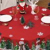 Classic Christmas Tablecloth Red - Durable Fabric Perfect for Family Dinners and Gatherings - 4 of 4