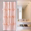 Vintage Ruched Shower Curtain 36x 72, Handcrafted Bow Tie Bath Curtain with 7 Buttonholes - 2 of 4