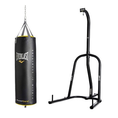 Everlast Powercore 80 Pound Boxing MMA Training Hanging Heavy Bag and Powder Coated Steel Heavy Bag Stand, Black