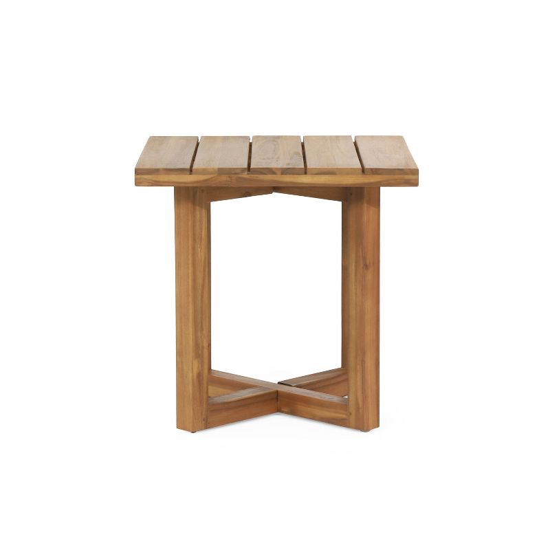 Hamel Outdoor Acacia Wood Square Side Table Teak - Christopher Knight Home, 1 of 9