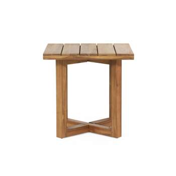 Hamel Outdoor Acacia Wood Square Side Table Teak - Christopher Knight Home