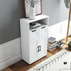 KTMBDW Farmhouse Storage Cabinet with Doors and Drawers, Freestanding Kitchen Pantry Cabinet, Floor Storage Cabinet for Kitchen/Living, White - 3 of 4