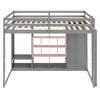 Merax  Modern Wood Loft Bed with Wardrobe Shelves and Cabinet - 3 of 4