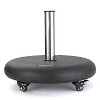 Okak Round Umbrella Base for Pole Diameter from 1.6-2.2Inch, Umbrella Base with Wheels and Concrete Inside, Umbrella Stand for Home - 3 of 4