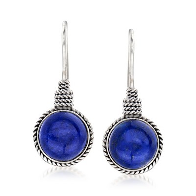 Ross-Simons Lapis Drop Earrings in Sterling Silver