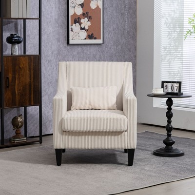 PAGED Modern Accent Chair Upholstered Living Room Chairs with Scooped Arms, Comfy Chair for Bedroom