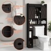 Over The Toilet Storage Cabinet with Sliding Door & Toilet Paper Holder Stand - 3 of 4