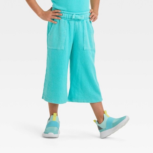 Girls' Wide Leg Cargo Pants - Cat & Jack™ Green S : Target