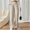 Wikineon Women's High-Waist Wide Leg Pants C Business Casual Trousers with Functional Pockets for Polished Comfort & Versatile Styling,beige, XXL Size - 2 of 4