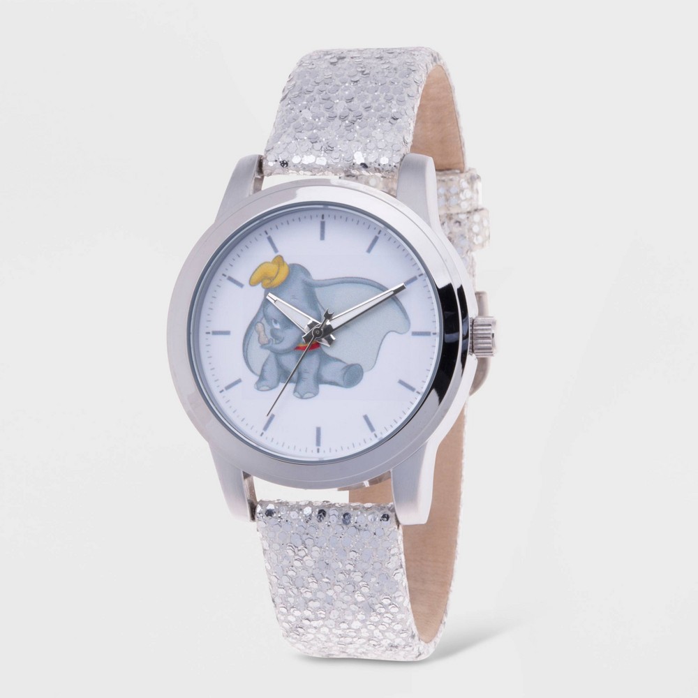 Photos - Wrist Watch Disney Women's  Dumbo Sequins Strap Watch - Gray 