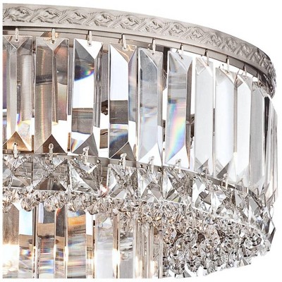 Vienna 16" Satin Nickel Crystal Flush Mount Ceiling Light