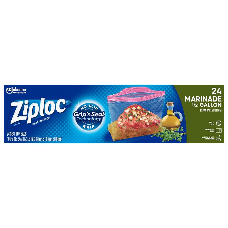 Ziploc Marinade Food Storage Bags - 24ct, 5 of 11