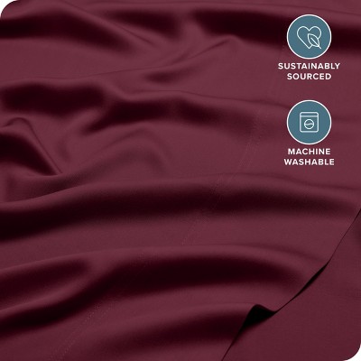 Twin XL Burgundy Bamboo Rayon Deep Pocket Sheet Set