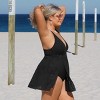 Women's Plus Size Mesh Hollow Out Split One Piece Swim Dress Swimsuit - Cupshe - 3 of 4