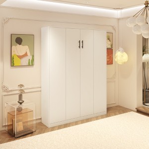 FUFU&GAGA Multifunctional Queen Size Murphy Bed White: Foldable Design, Ultimate Space Saving, Creating a Beautiful and Practical Home - 1 of 4