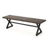 Modern Industrial Outdoor Dining Bench with Rust-Resistant Aluminum Top and Sturdy Steel Frame for Patio Seating -3irtyhousy - 2 of 4