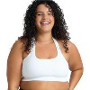 POPSUGAR PS Strappy Sports Bra for Women White Light- Criss-Cross Back Padded Yoga Bra Workout Tops & Removable Cups - 2 of 4