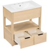 NicBex 30" Bathroom Storage Cabinet with Sink, Bathroom Vanity, 2 Spacious Drawers and 1 Open Shelf for Bathroom - 4 of 4