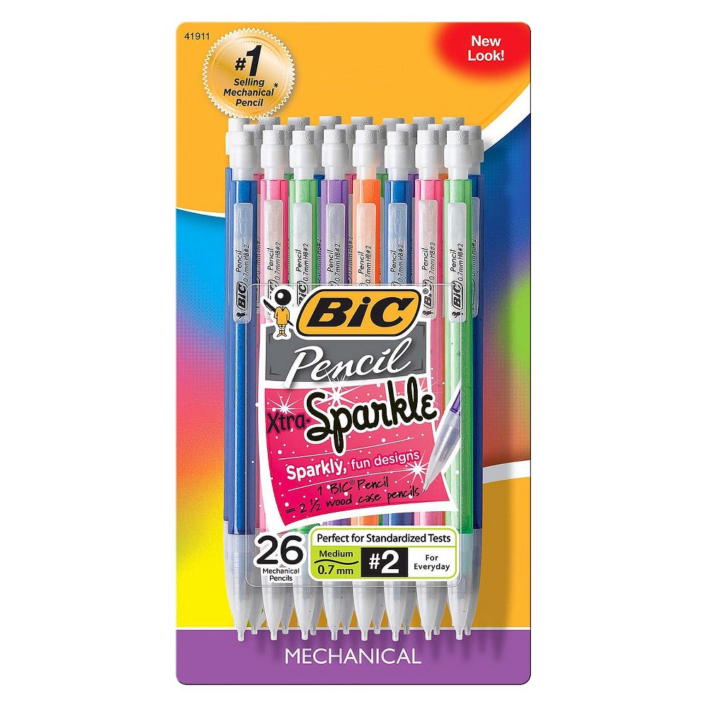 BIC #2 Mechanical Pencil with Xtra Sparkle, 0.7mm, 26ct - Multicolor was $6.89 now $4.29 (38.0% off)