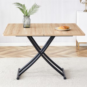 Maggift Patio End Tables, Texture Design Coffee Table for Living Room, Patio, Bedroom, Black, 43.3"*39.3"*29" - 1 of 4