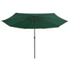 vidaXL Garden Parasol Green Polyester, Metal Large Tiltable - 3 of 4