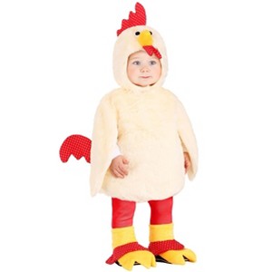 HalloweenCostumes.com 6/9 Months   Infant Rascal Rooster Halloween Costume,  Yellow/Brown/Red - 1 of 2