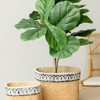 VisioGear 2PCS Rectangular Basket Planters with Geometric Trim, Modern Planter for Patio, Garden, Brown,10.4"*8.7"*7.9" - 2 of 4