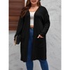 WhizMax Long Cardigans for Women Plus Size Tops Open Front Sweaters with Pockets Ribbed Sleeve Loose Fall Outwear - 2 of 4