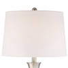 360 Lighting Simon Modern Table Lamps Set of 2 with Round Risers 27" Tall Brushed Nickel USB Charging Port White Drum Shade for Bedroom Living Room - 3 of 4